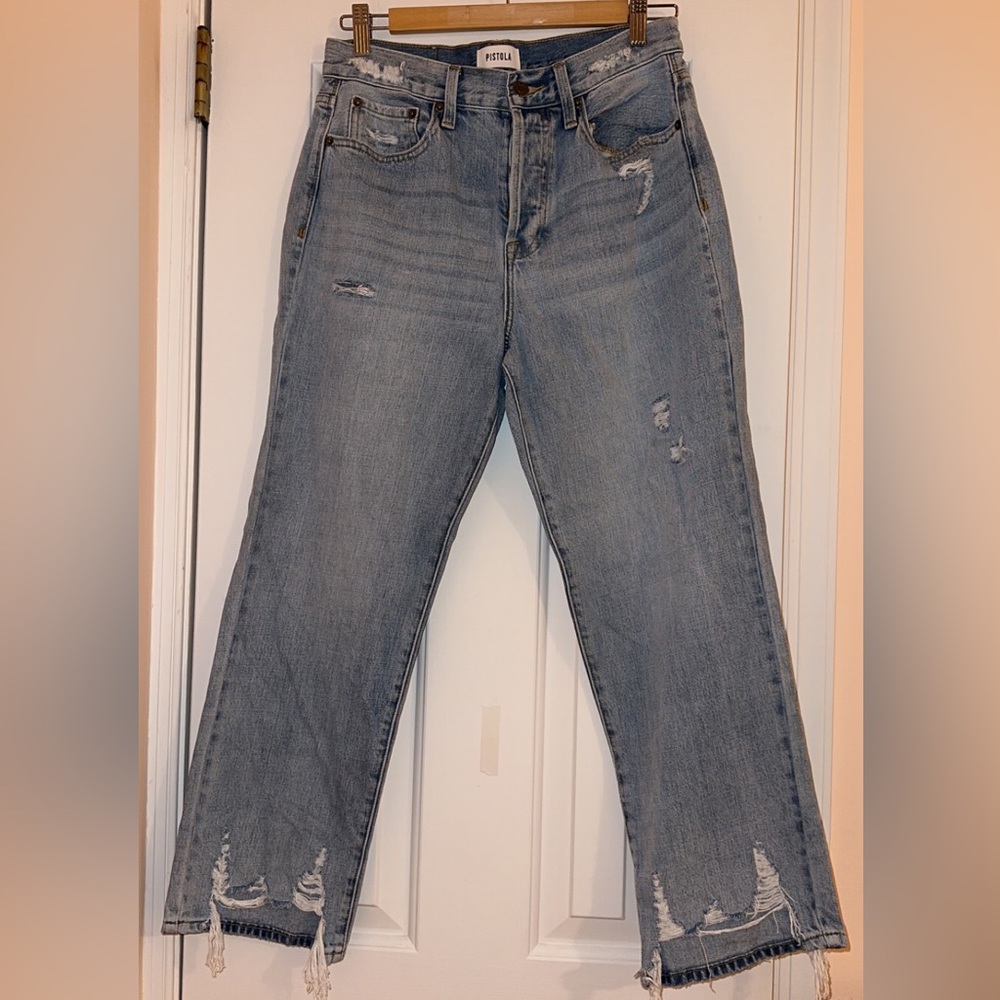 Pistola Light Wash Straight Leg Jeans